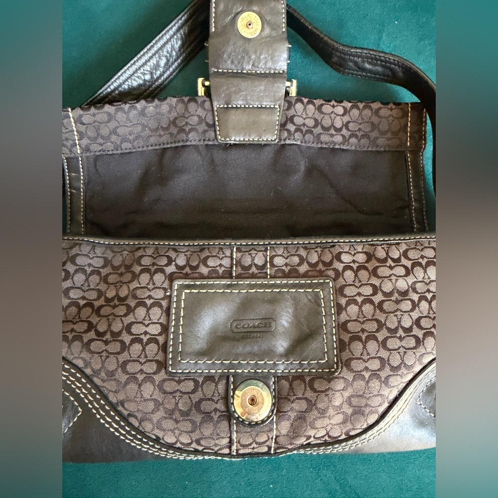 Y2K Coach Soho Black Signature Hobo Bag 3628 - Picture 10 of 14
